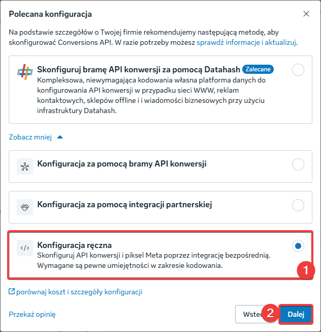 Krok 5 - Tworzenie piksela