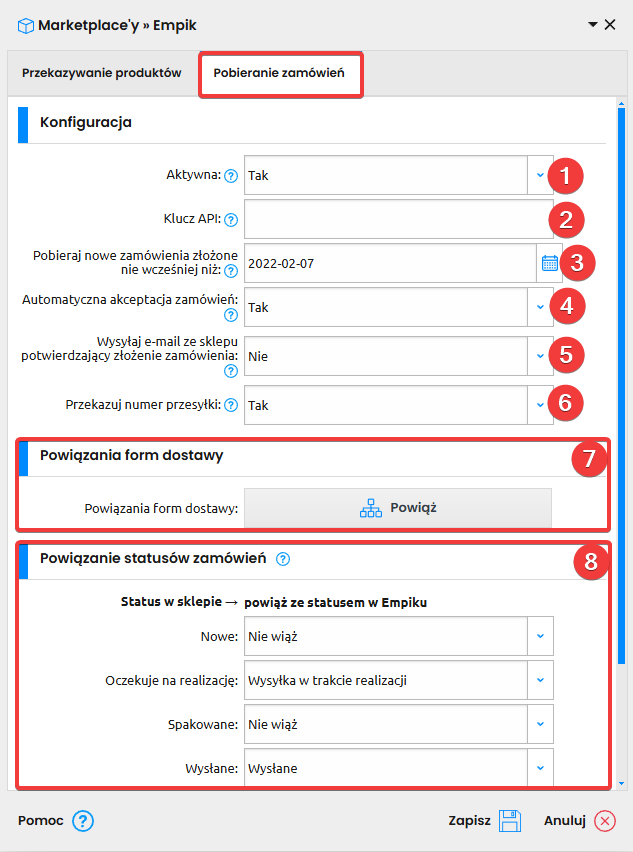 Pobieranie zamówień Empik