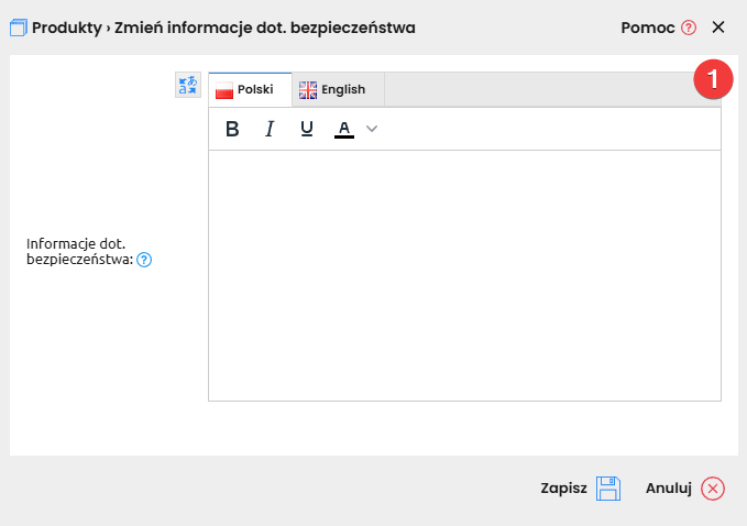 Krok 4 - informacja dot. bezpieczeństwa w produkcie