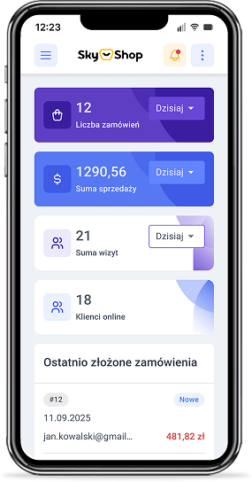 widok aplikacji mobilnej dla sklepu internetowego