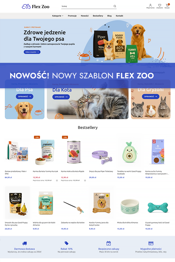 szablon sklepu dla sklepu zoologicznego